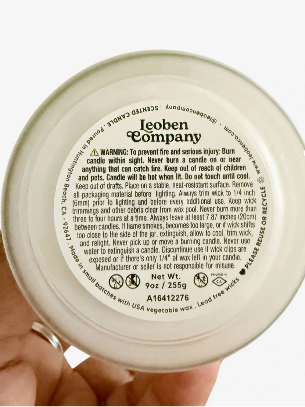 Leoben Company French Riviera Scented Candle - Blue and White Ceramic Jar